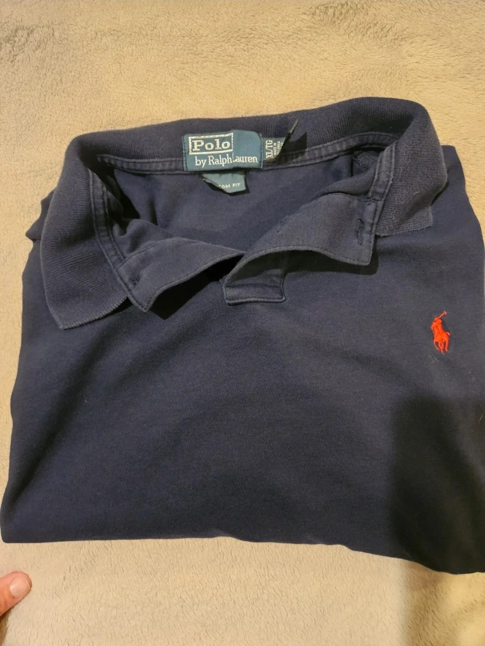 Classic Polo by Ralph Lauren Navy Short-Sleeve Polo with Red Pony